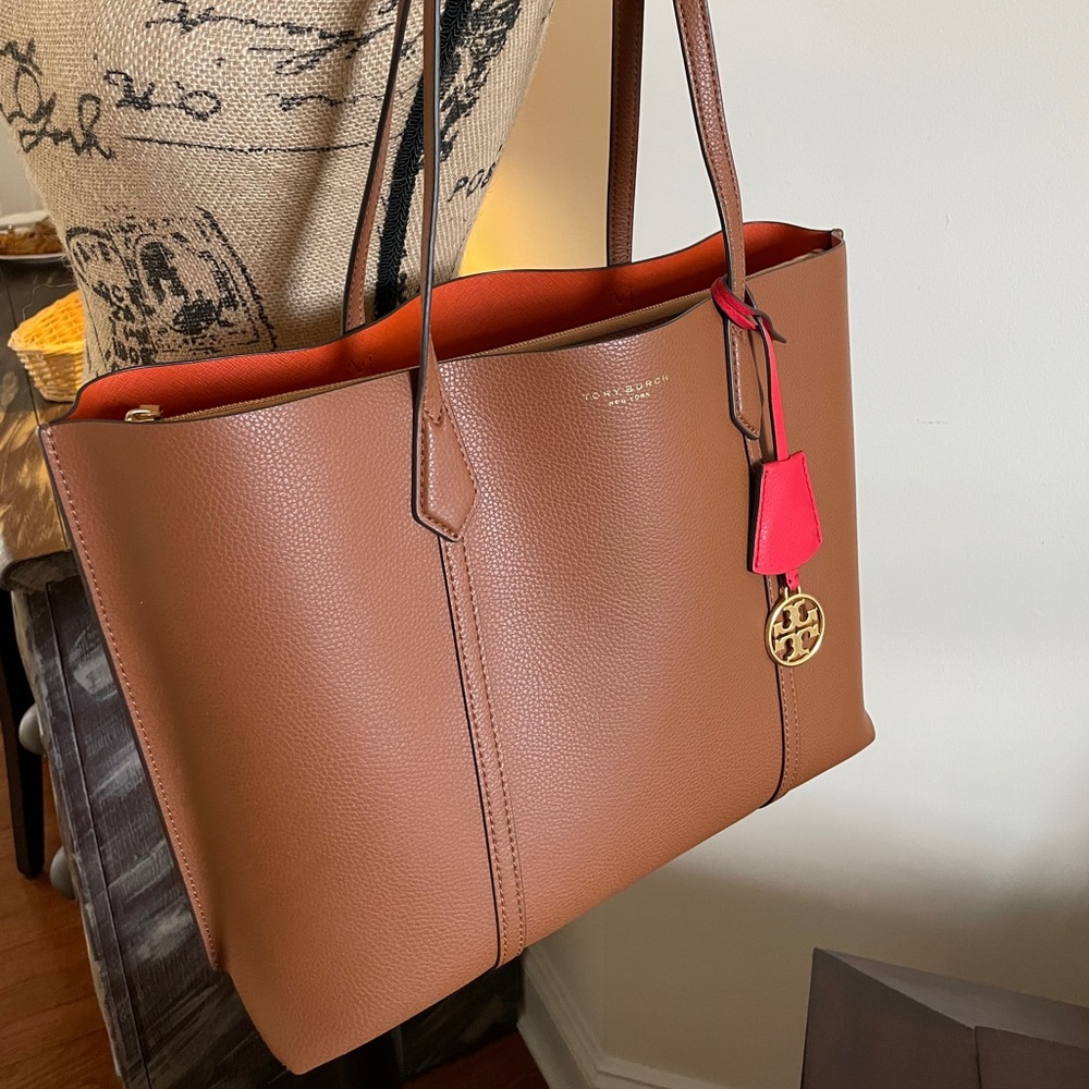 Tory Burch Perry Triple-Compartment Tote - Cognac
